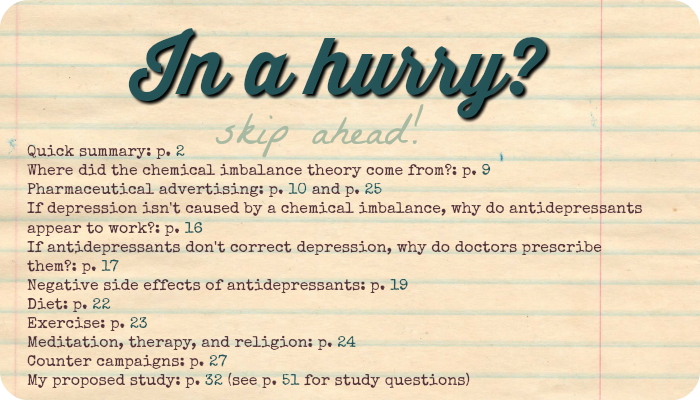Depression Thesis Highlights